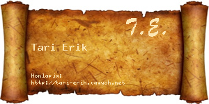Tari Erik névjegykártya